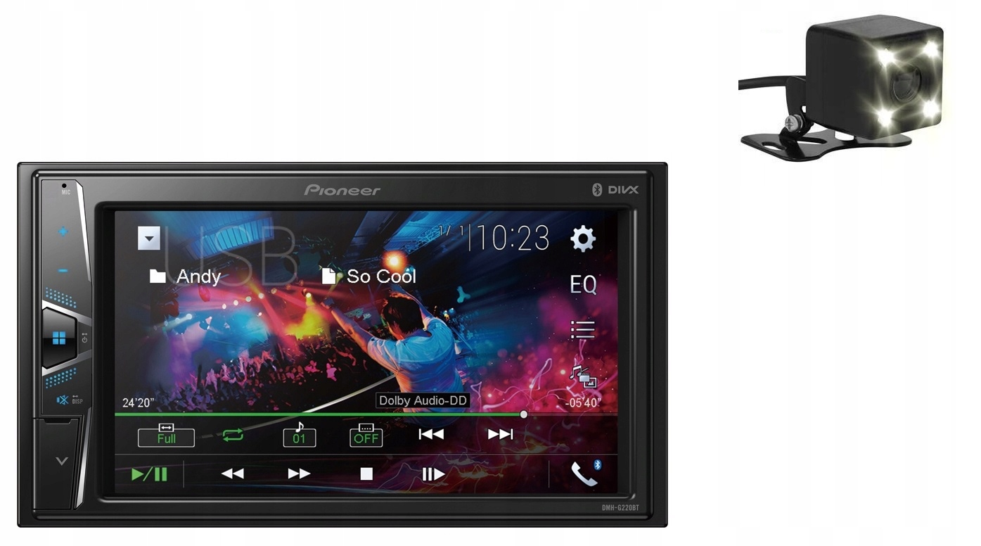 Pioneer DMH-G220BT Autorádio 2DIN MPEG-4 Bluetooth cúvacia kamera