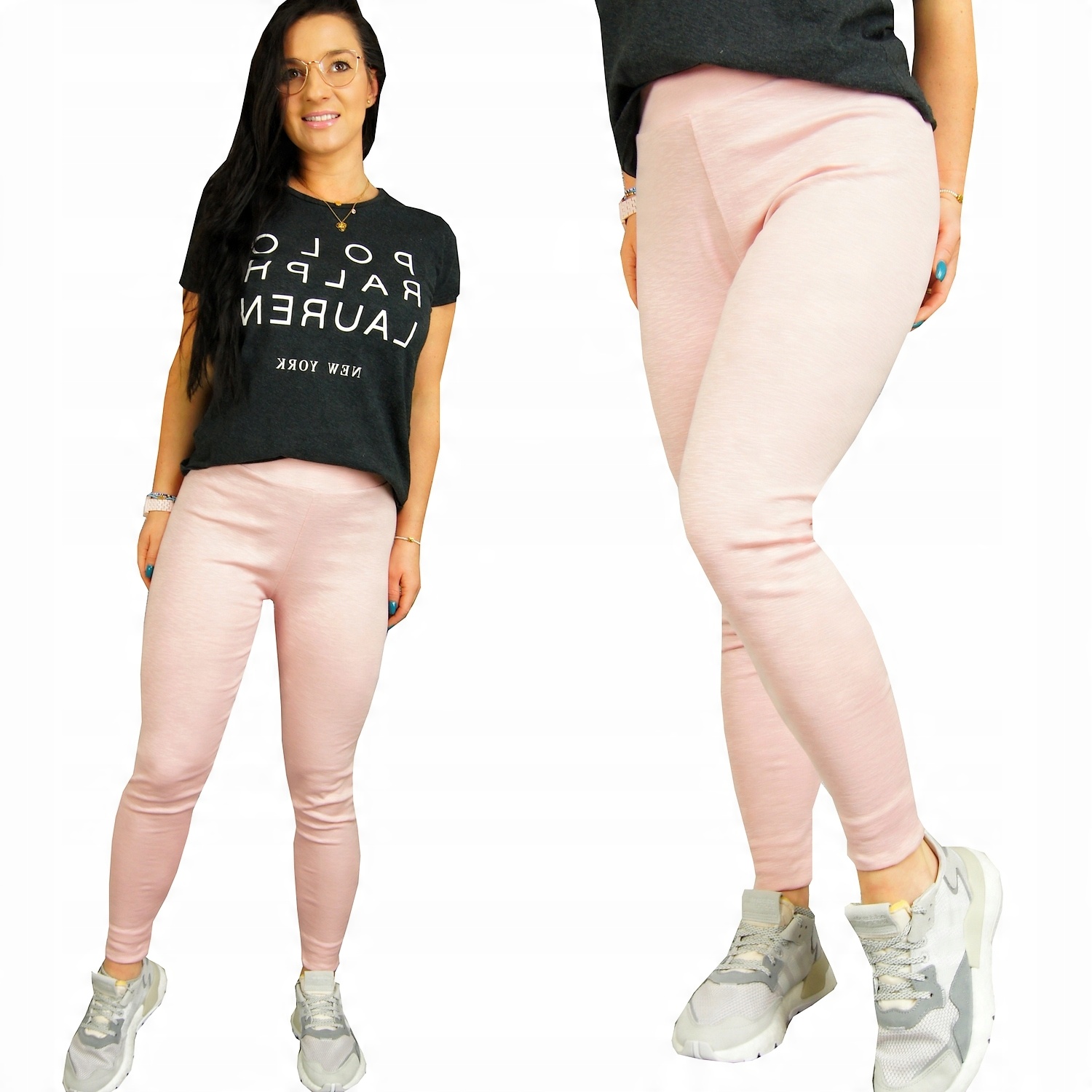 

Legginsy Bawełniane Wysoki Stan Getry Pastele, M