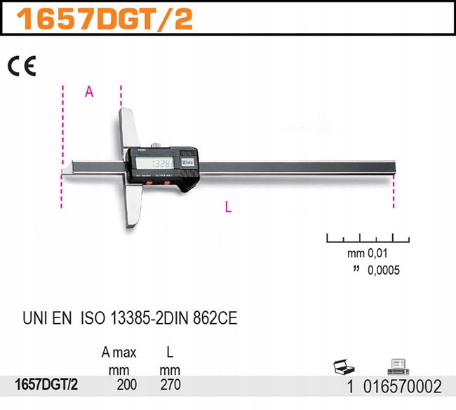 GŁĘBOKOŚCIOMIERZ Z ODCZ CYFR 0.01MM BETA 1657DGT/2 Marka Beta