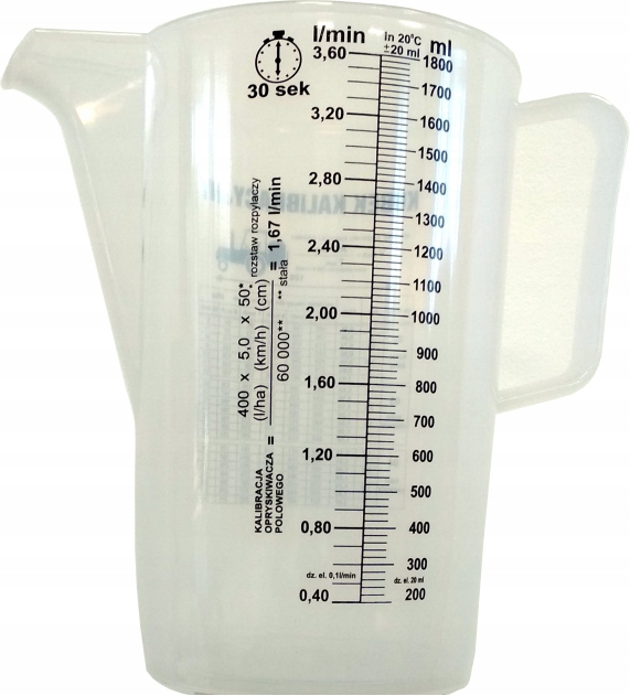 

Naczynie kubek pomiarowy do oprysków podziałka