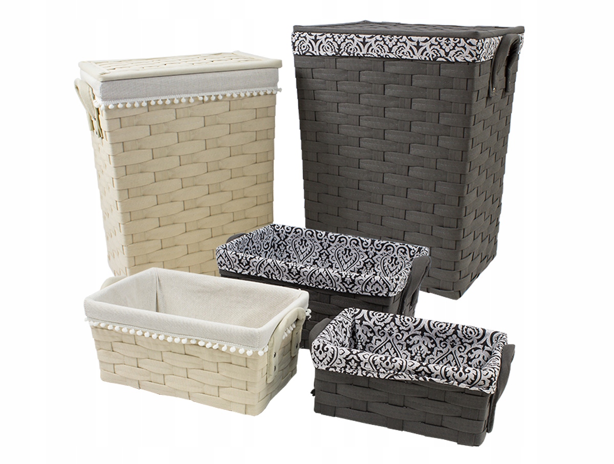 Zestaw KOMPLET koszy na pranie 5szt koszyk UC60128