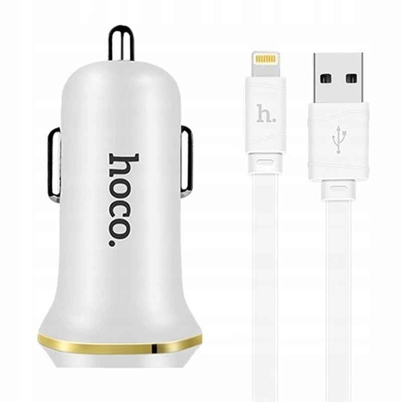 

Hoco | Ładowarka samochodowa 2x Usb + kabel