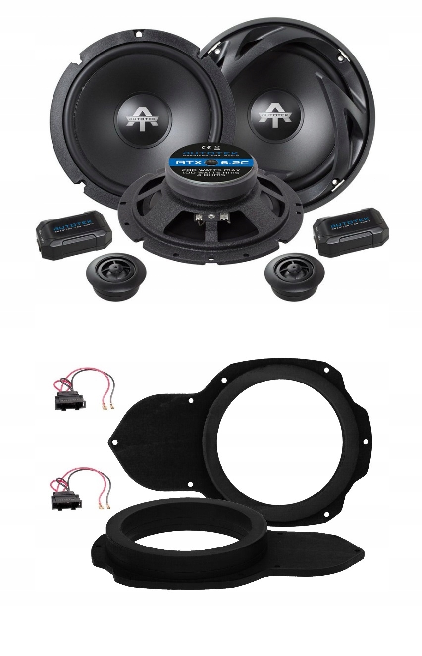 Autotek ATX6.2C Reproduktory vzdialenosti 16,5 cm 165 mm Vw Passat B6 CC CC