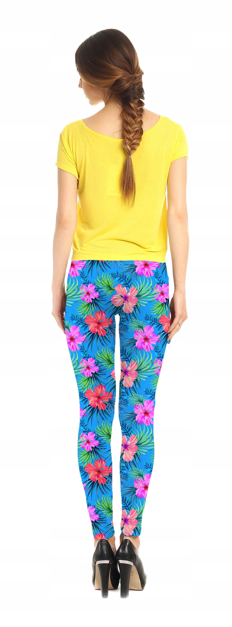 LEGGINSY ŚWIAT KWIATÓW FITNESS YOGA MODA Wzór dominujący print (nadruk)