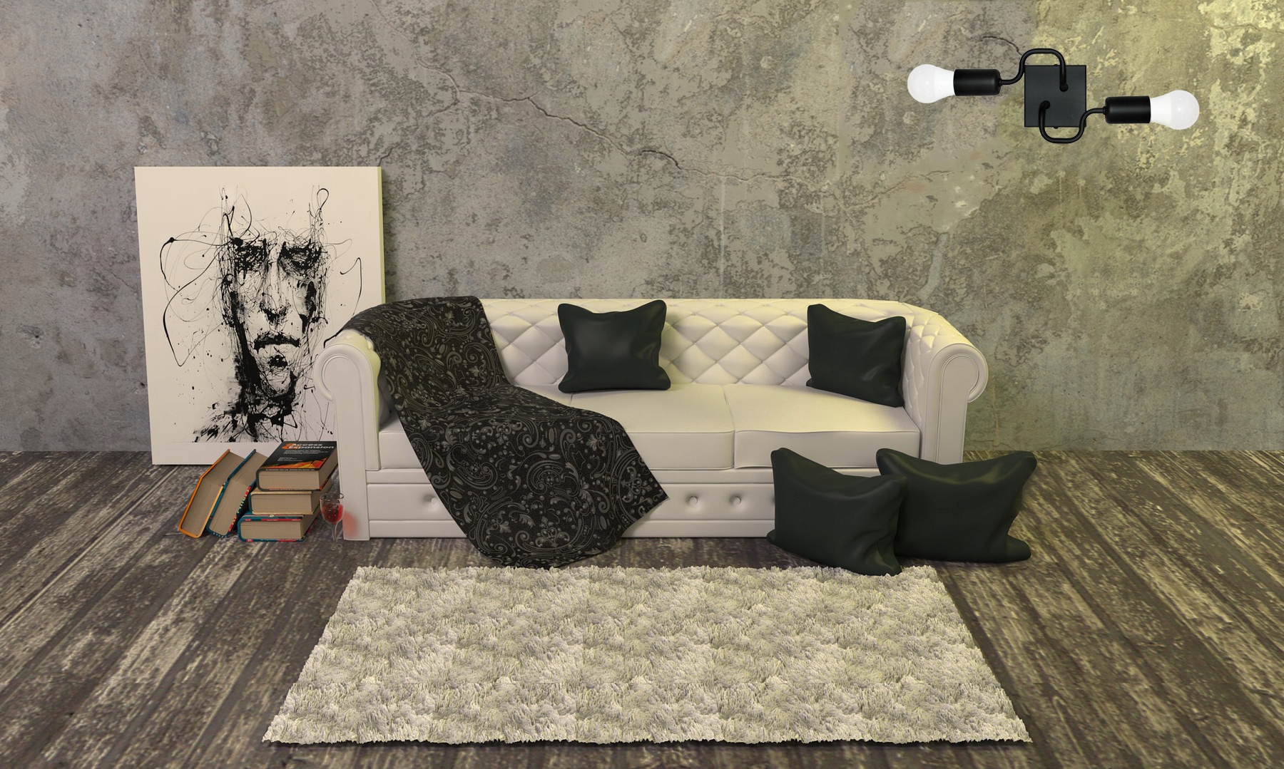 LAMPA ŚCIENNA NOWOCZESNA KINKIET LOFT EDISON Kolor czarny