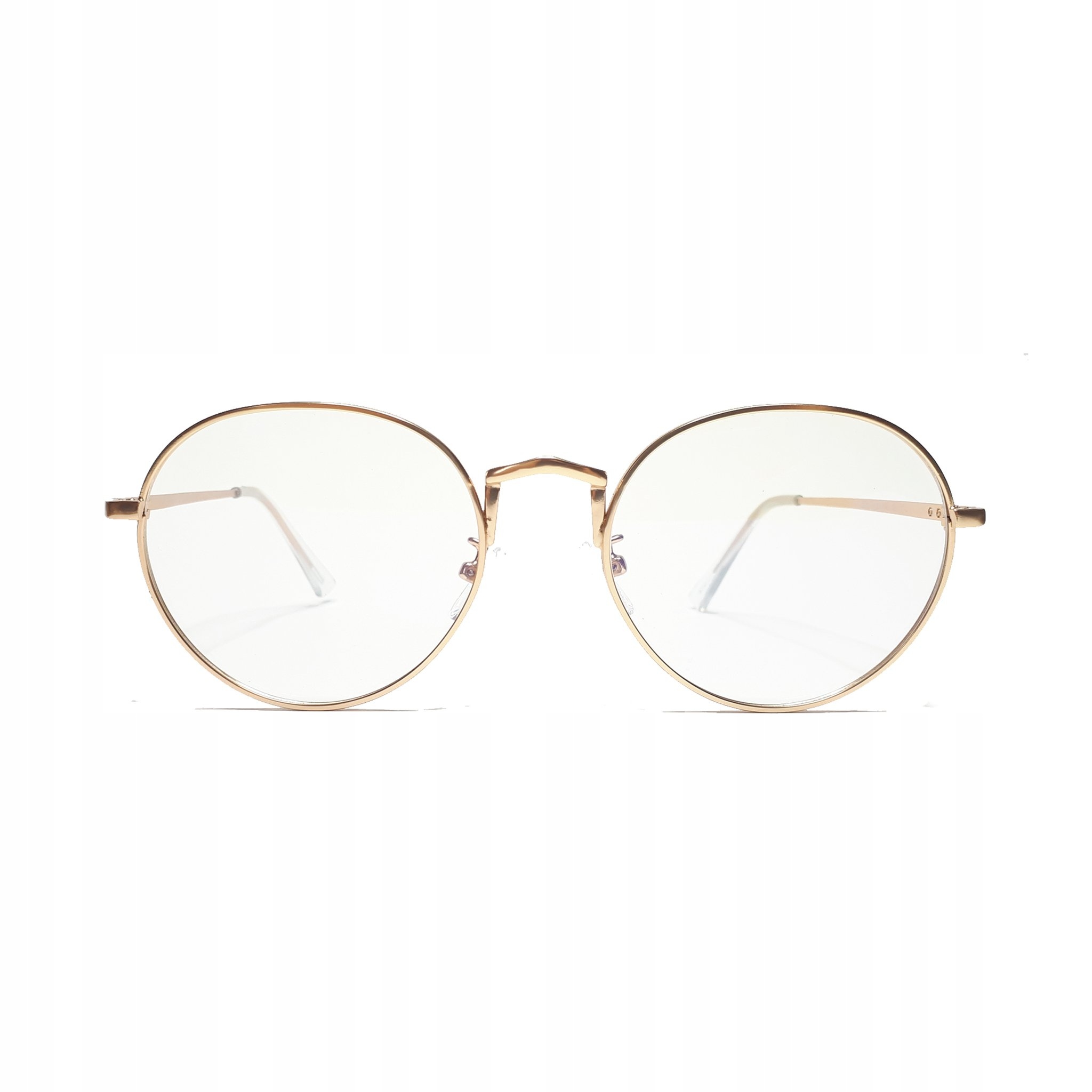 

okulary Zerówki Złote Vintage Retro Klasyczne