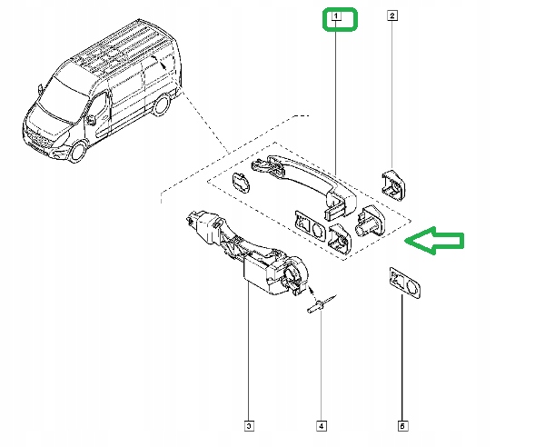 ORYGINALNA Klamka RENAULT MASTER III 2010 ORYGINAŁ 806073022R Kolor czarny