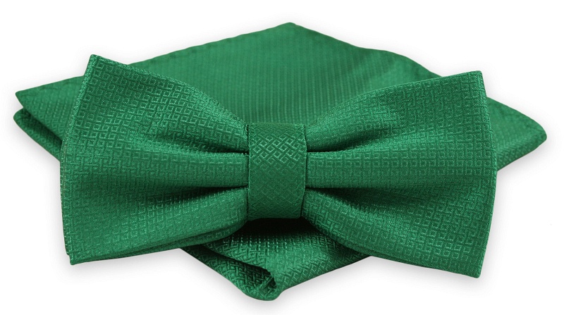 

Zielona Męska Mucha z Poszetką -alties