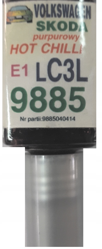 

Skoda Vw 9885 LC3L E1 Hot Chilli Lakier Zaprawka