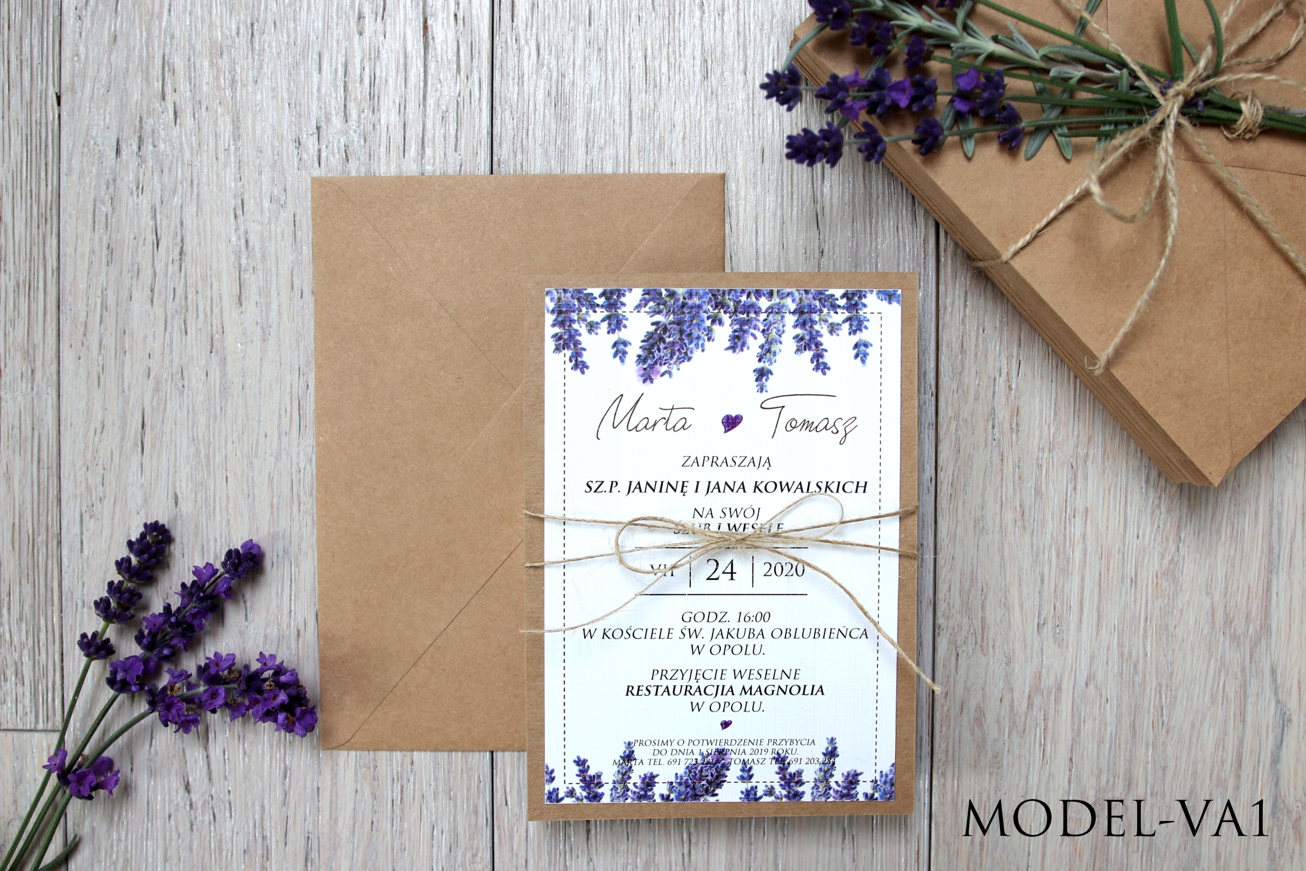 ZAPROSZENIA ŚLUBNE VINTAGE EKO BOHO RUSTYKALNE CZ1 Marka inny