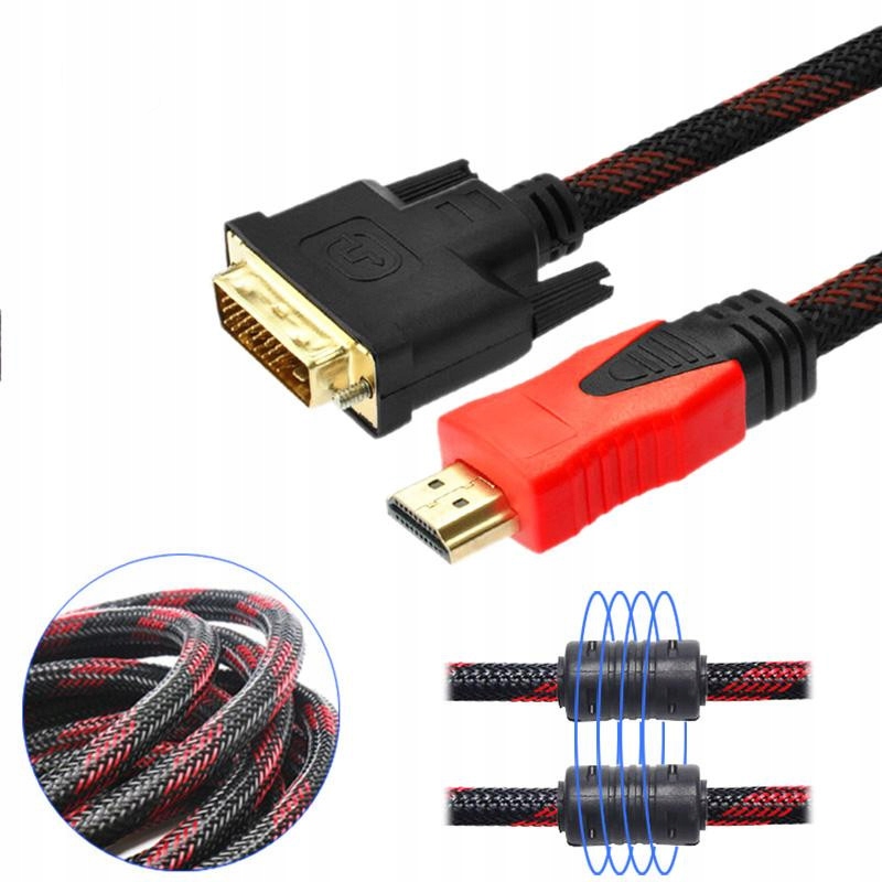 MOCNY KABEL ADAPTER DVI HDMI DVI-D 24+1 MM FULL HD Model KHDV