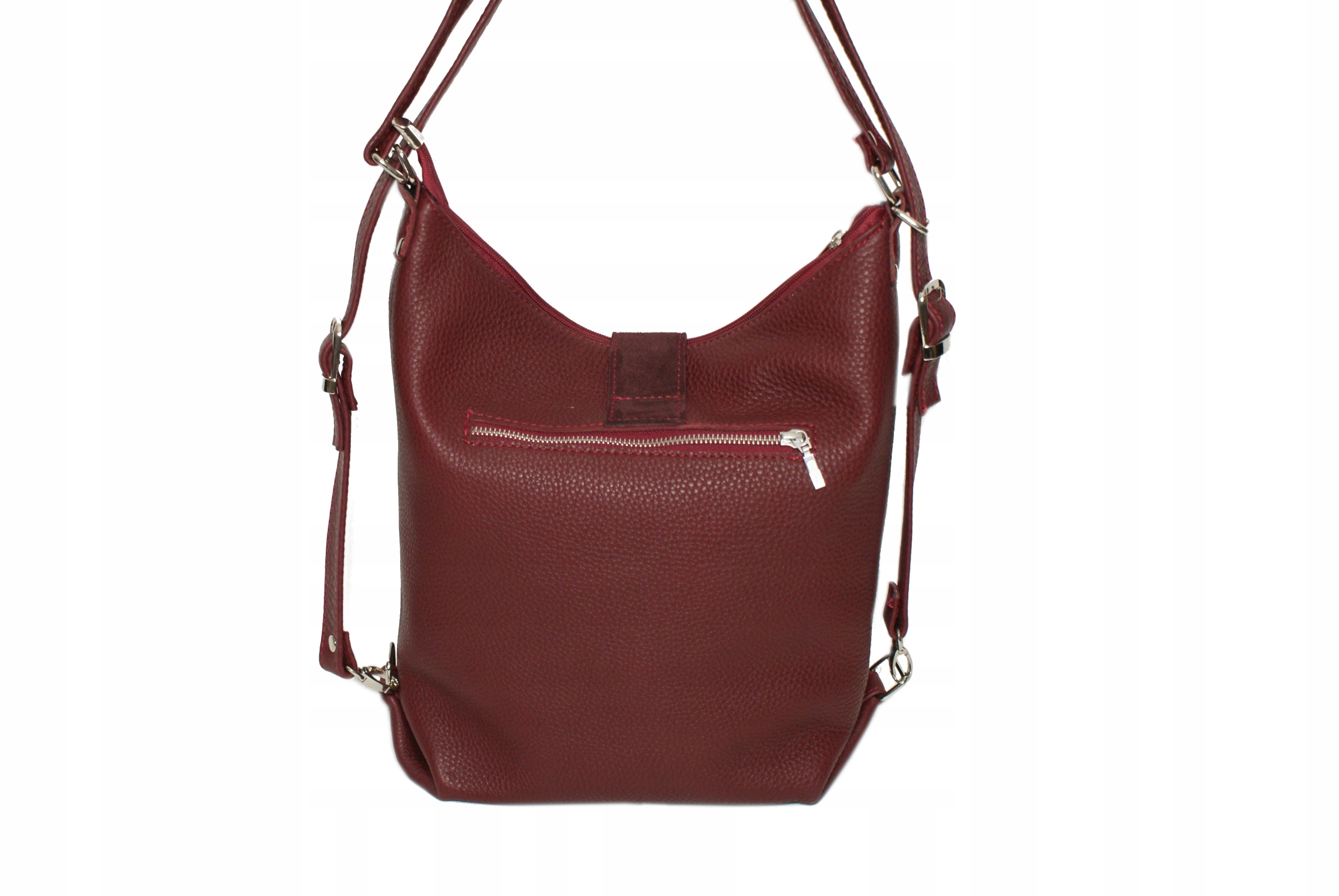 SKÓRZANY PLECAK TOREBKA ZAMSZ 2W1 WOREK SKÓRA A4 Wielkość duża (mieszcząca A4)