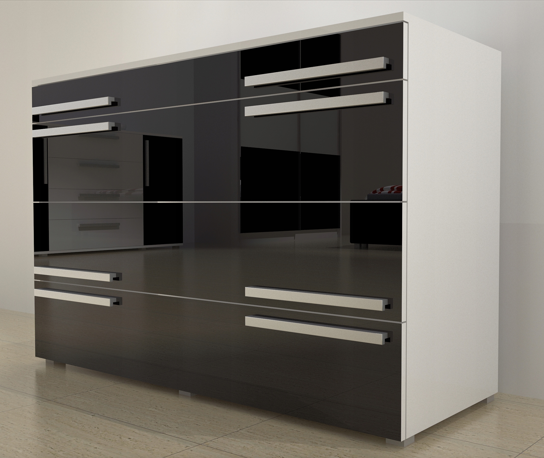 KOMODA WYSOKI POŁYSK 120 CM DO SYPIALNI SALONU Marka inna