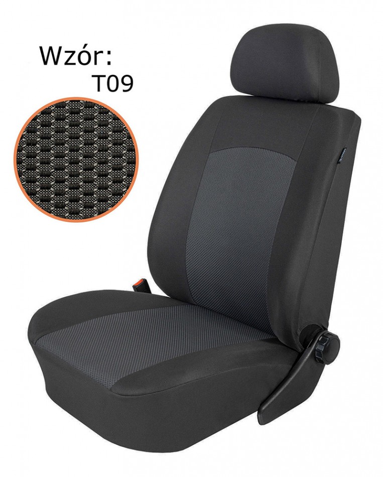 POKROWCE SAMOCHODOWE RENAULT MASTER, OPEL MOVANO 99-10 (2+1) Materiał materiał tapicerski poliester