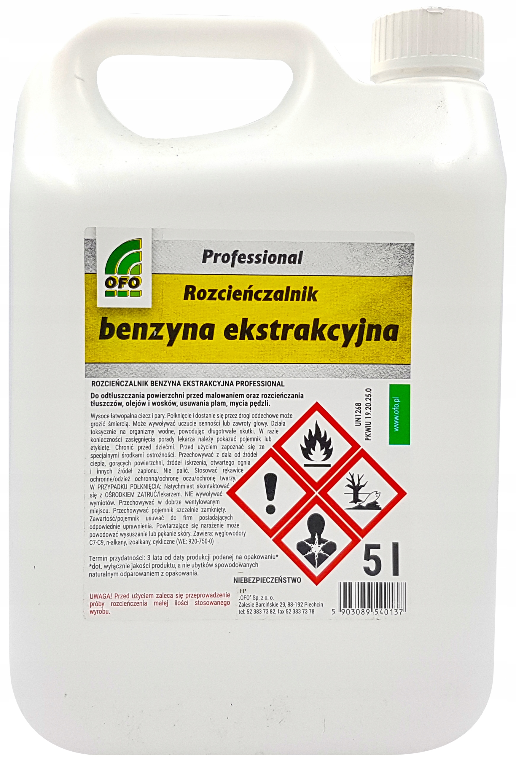 Rozcieńczalnik benzyna ekstrakcyjna 5l Ofo