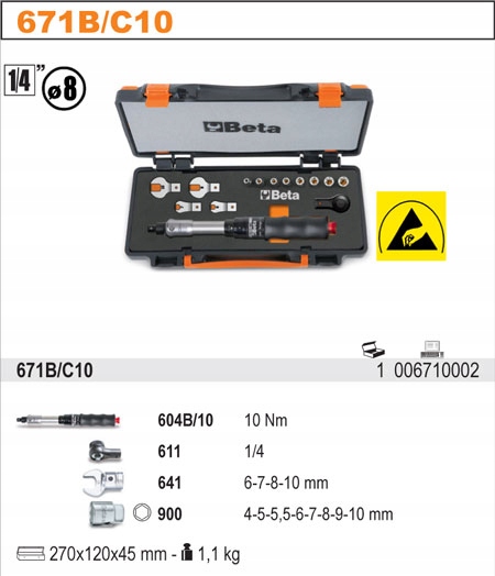 ZESTAW POKRĘTŁA DYNAMOMETR+AKCESORIA BETA 671B/C10 Marka Beta