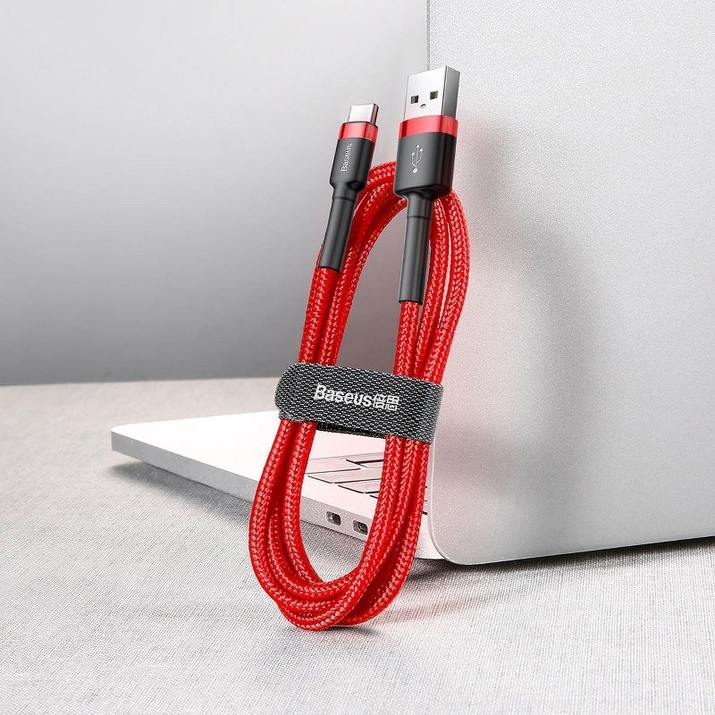 Kabel Baseus USB-A USB-C Quick Charge 3.0 3A 1m Szybkie Ładowanie Oplot Złącza USB - USB typ C