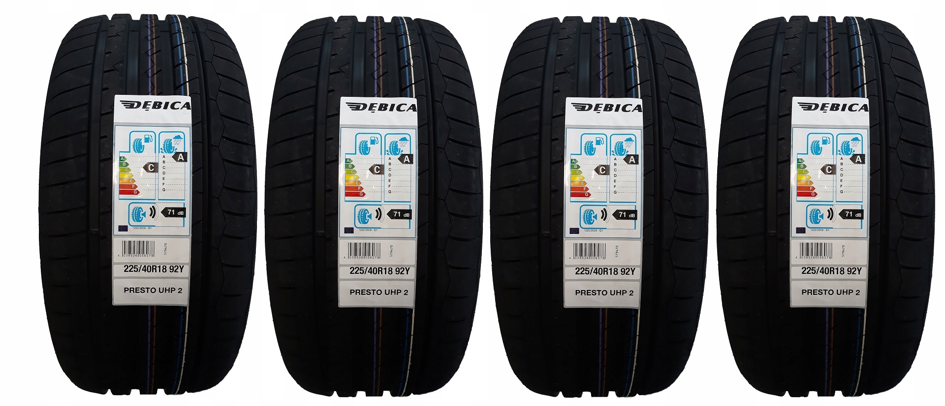 4 x нові літні шини 225 / 40R18 Debica PRESTO UHP2