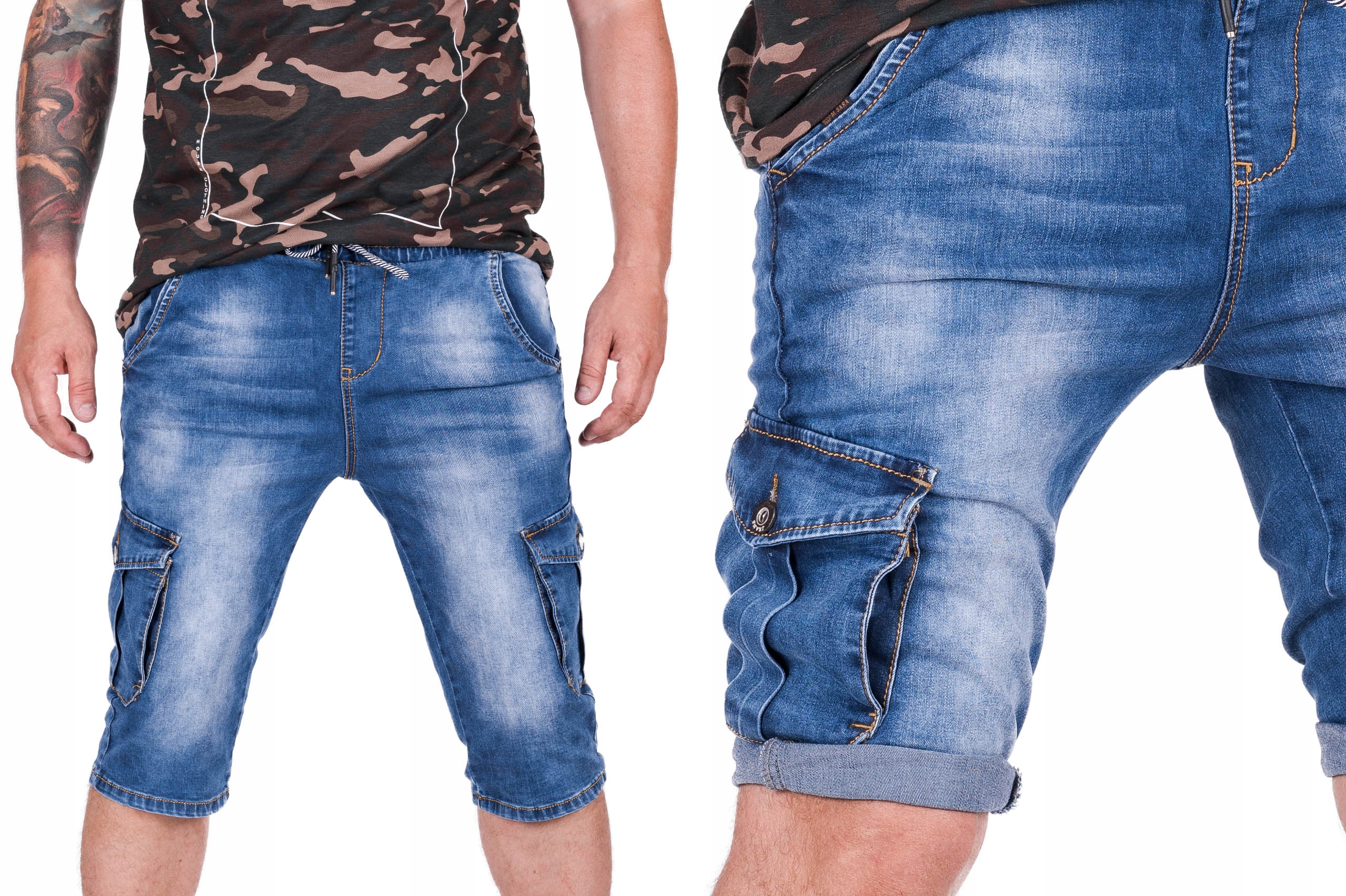 

Pas 104 CM *krótkie Bojówki Na Gumce R.40