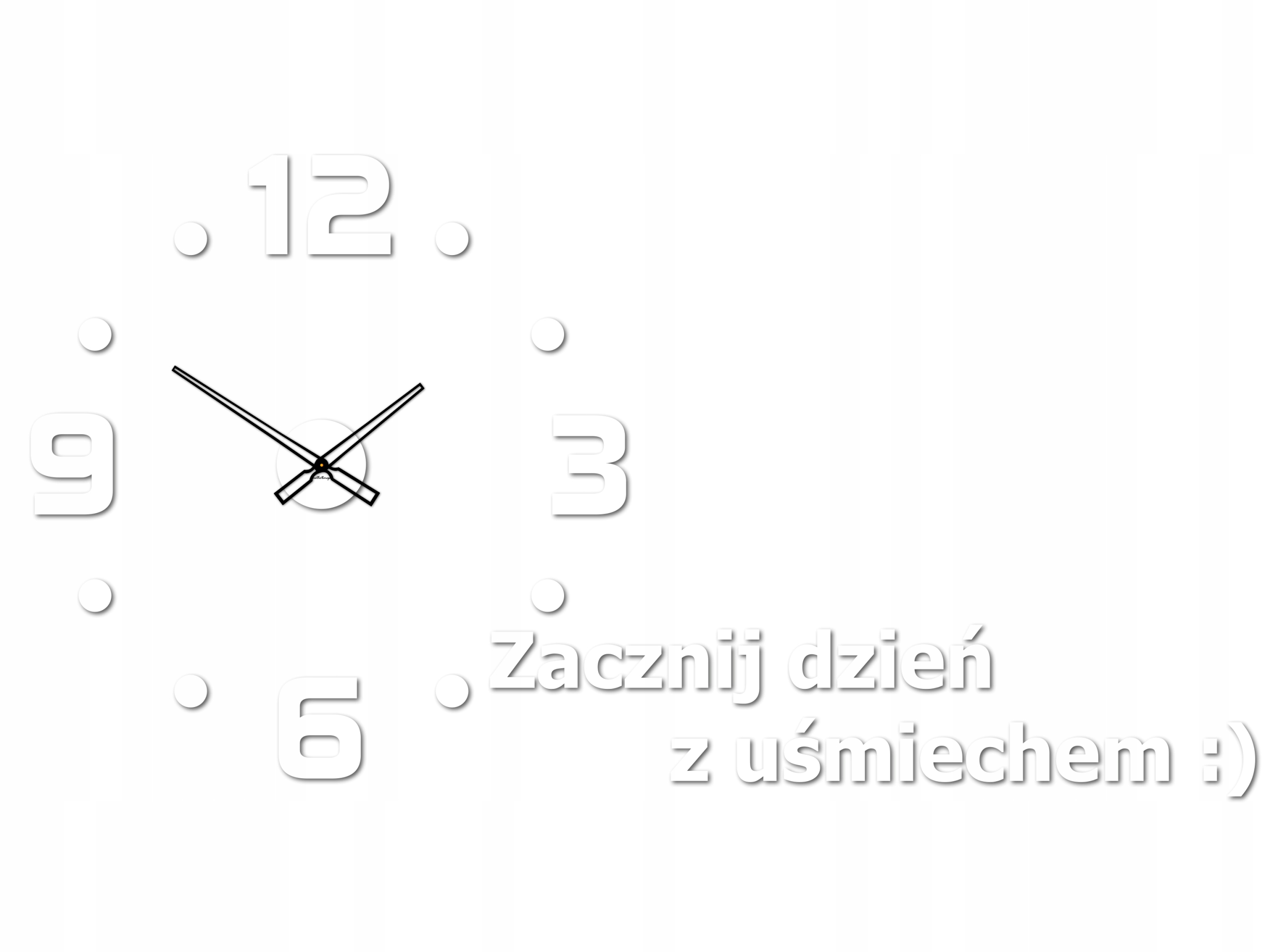 

Zegar na ścianę naklejany biały na prezent HappyXL