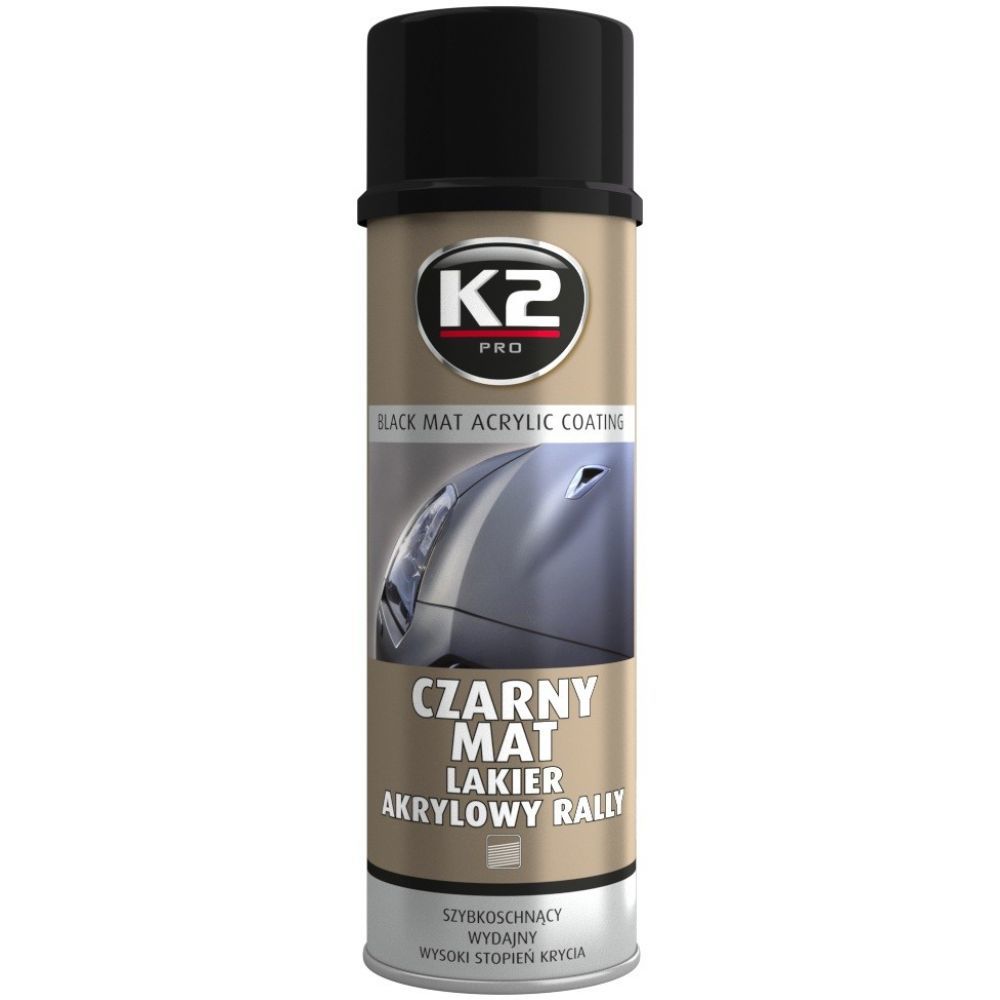 Lakier Akrylowy Czarny Mat 500ML K2 Spray