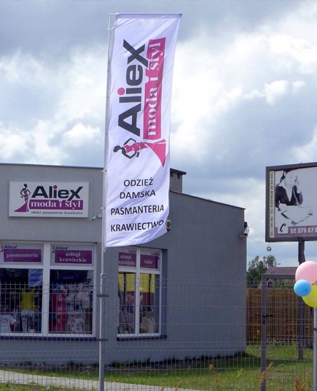 Maszt flagowy LOGO 320 cm Winder Flaga Reklamowa 70x250 cm + PROJEKT Szerokość produktu 70 cm