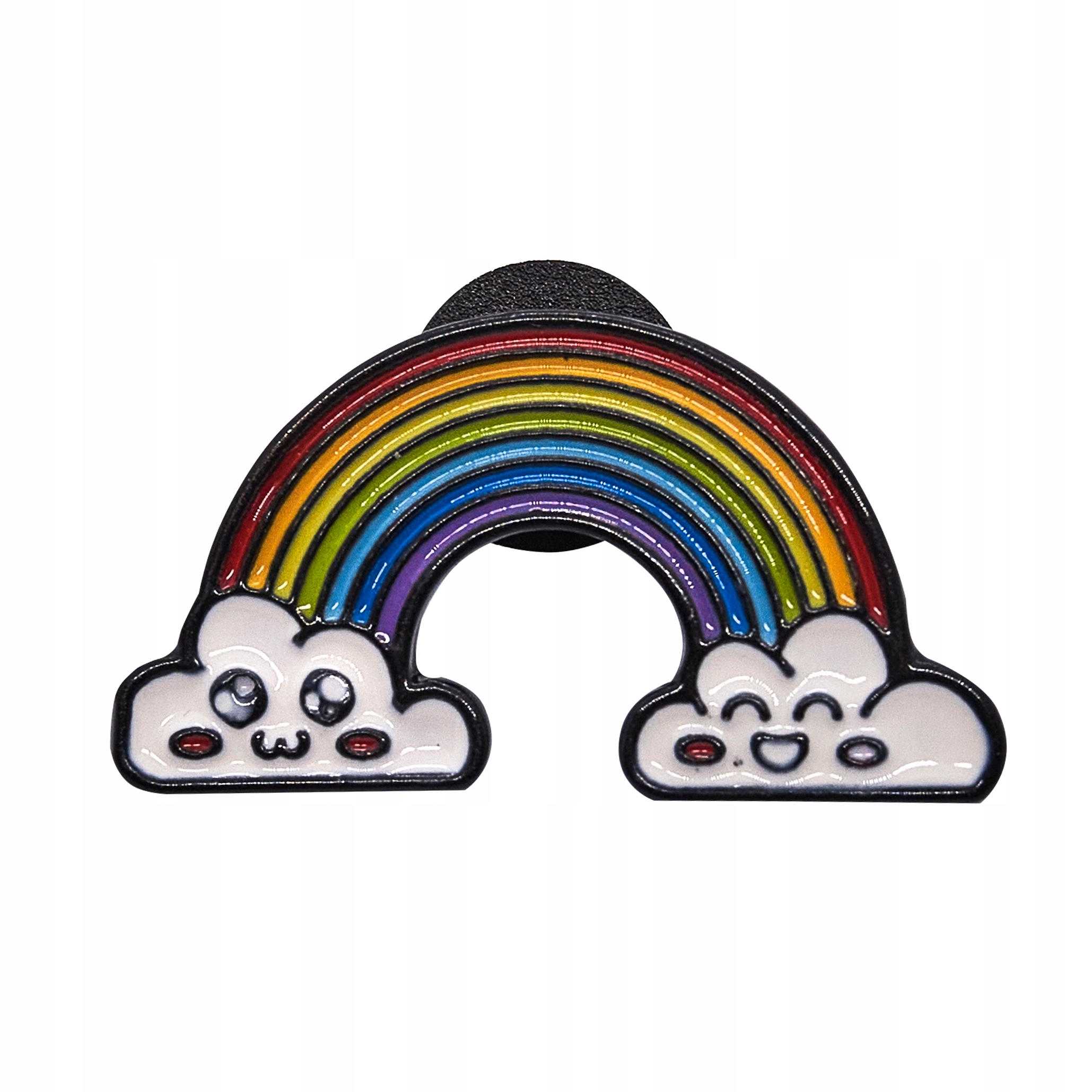 

Pins kolorowa Tęcza z chmurami przypinka