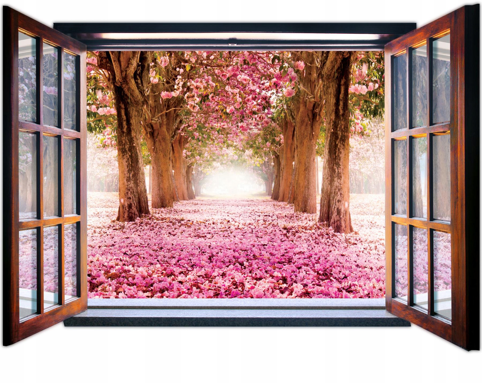 Fototapeta Pohled z okna Les stromy 201x145