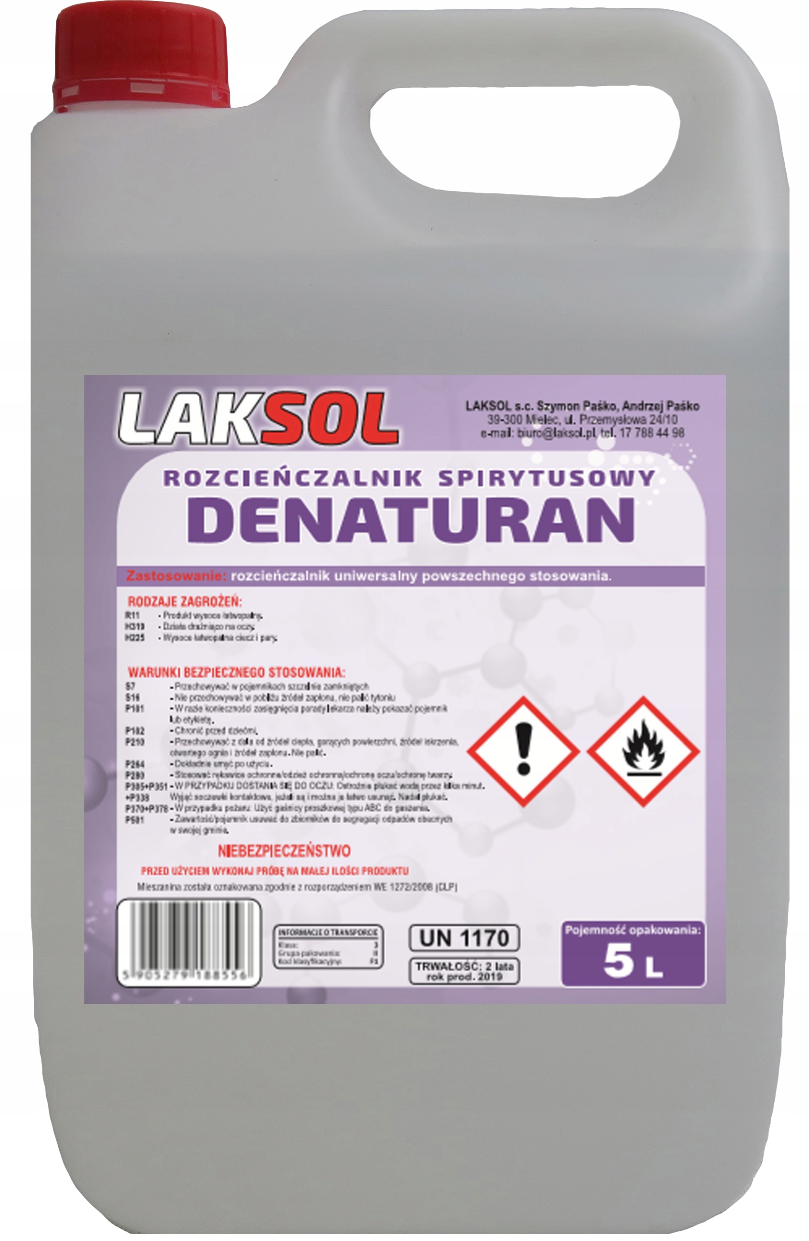 

Denaturat Bezbarwny Alkohol Etylowy 99% 5L