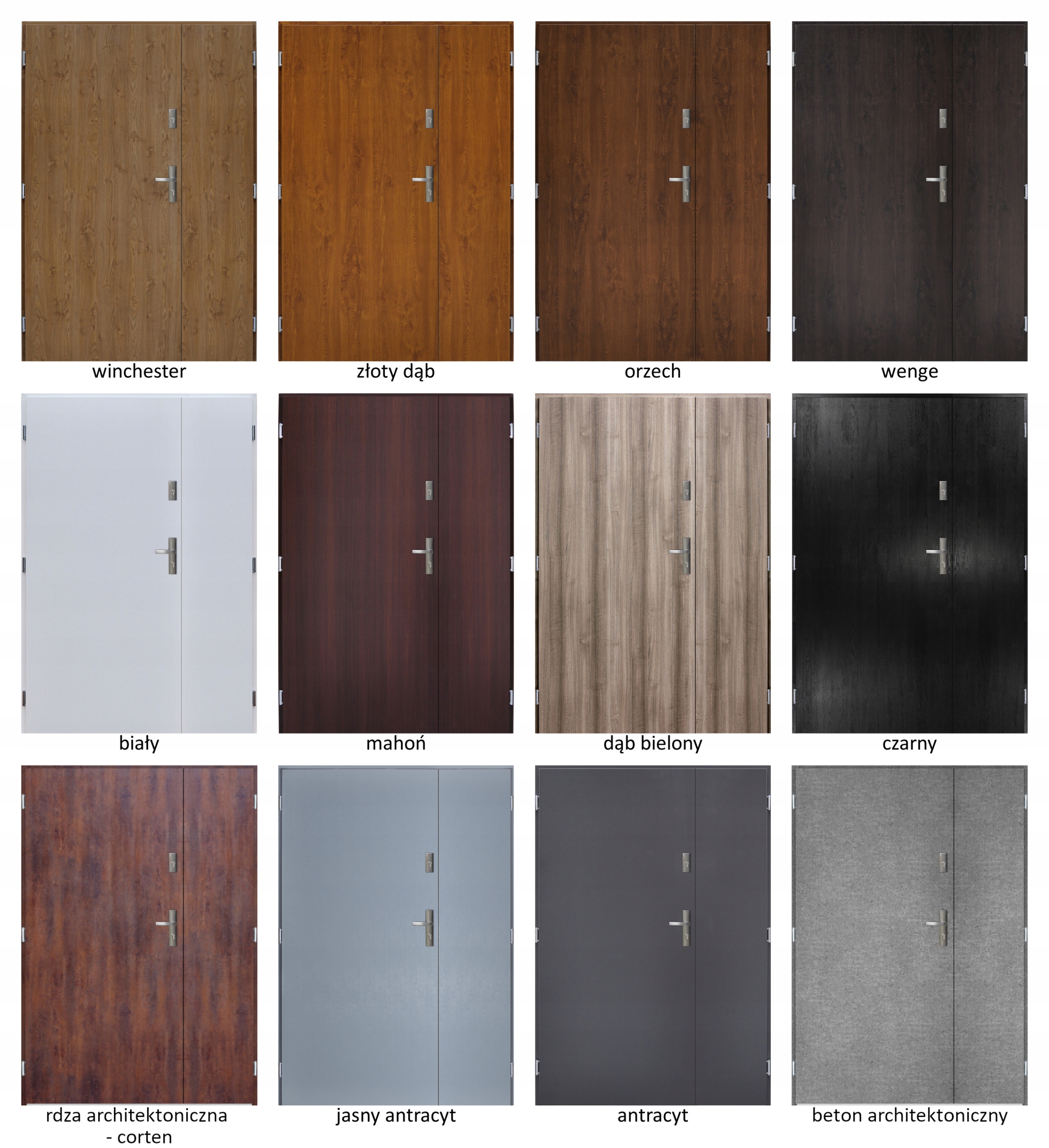 Drzwi zewnętrzne stalowe dwuskrzydłowe polskie 55 Szerokość drzwi 120 cm