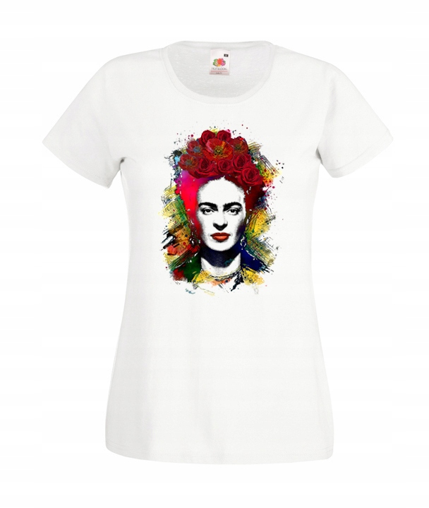 

S Koszulka Damska Frida Kahlo Kwiaty Meksyk Wzór
