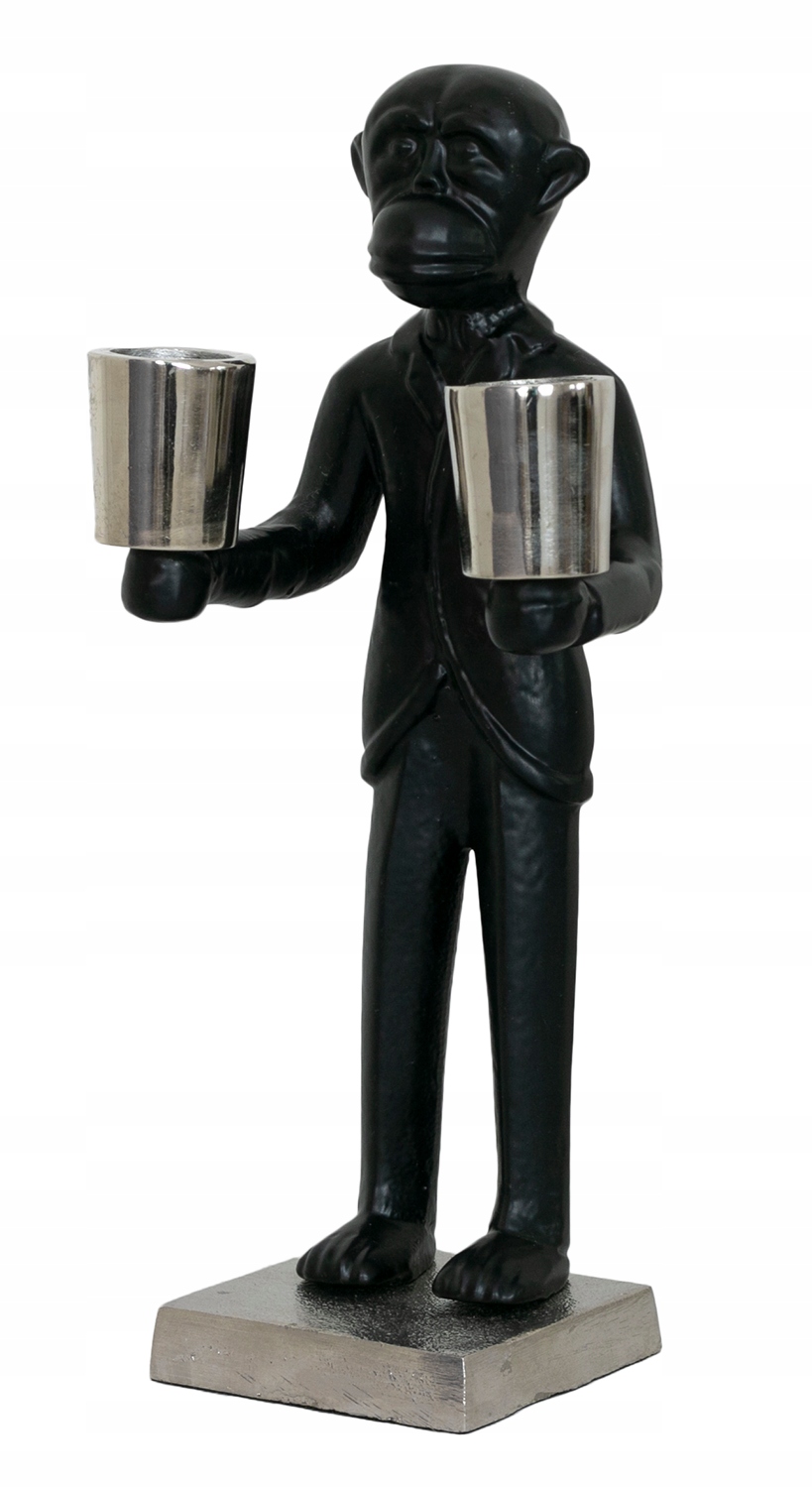 

Świecznik na długą świecę Małpa czarny wys. 24cm