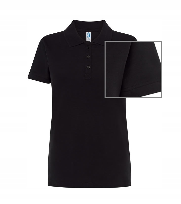

Jhk Damska Koszulka Polo Krótki Rękaw Czarna - 2XL