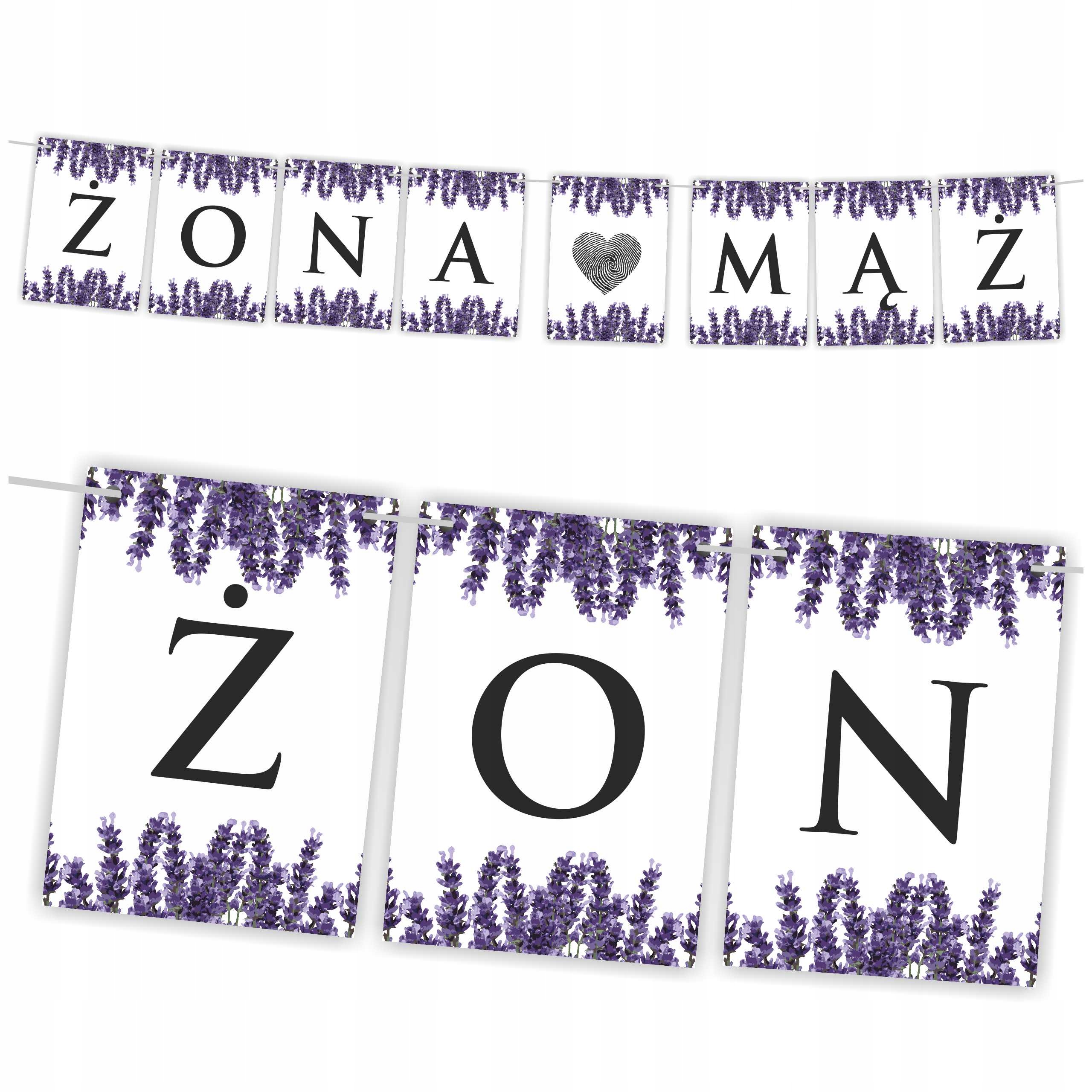 

Baner Weselny Girlanda Mąż Żona 120cm 48 wzorów