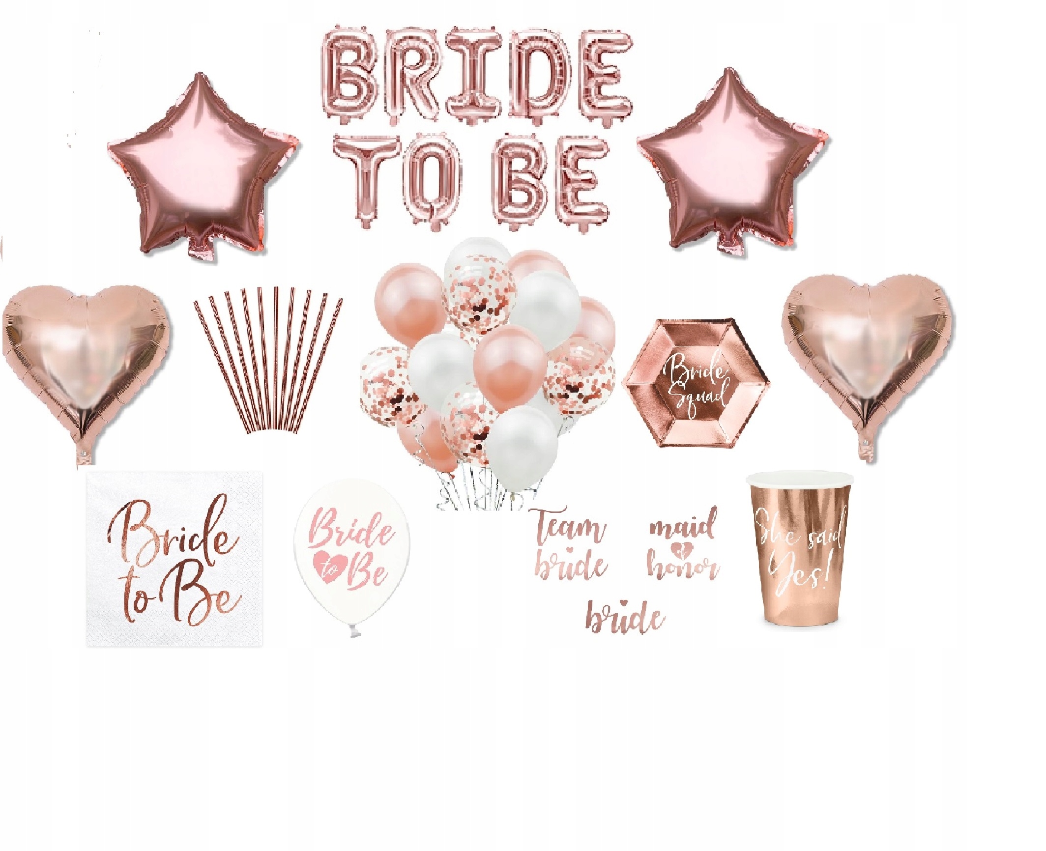 

Zestaw na Wieczór Panieński balony rose gold