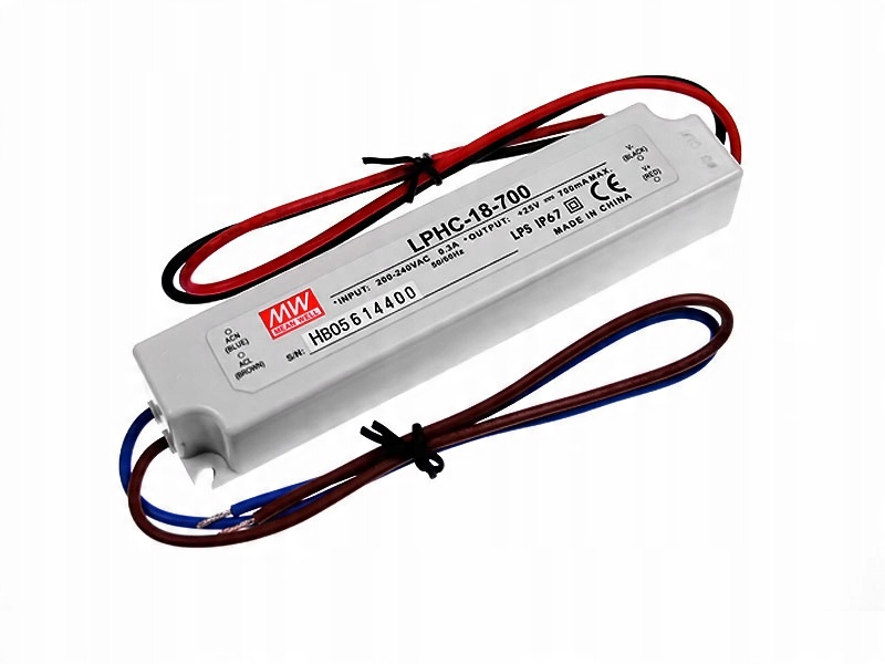 

Zasilacz Led prądowy Mean Well Lphc 700mA 18W IP67