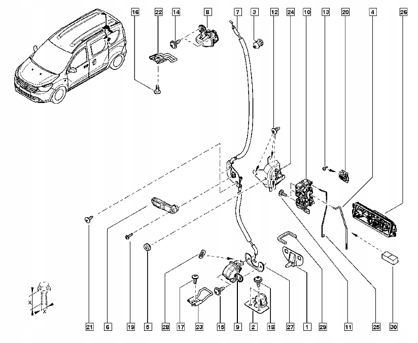 Guma włącznika drzwi Renault Trafic II 8200202670 Typ samochodu Samochody dostawcze