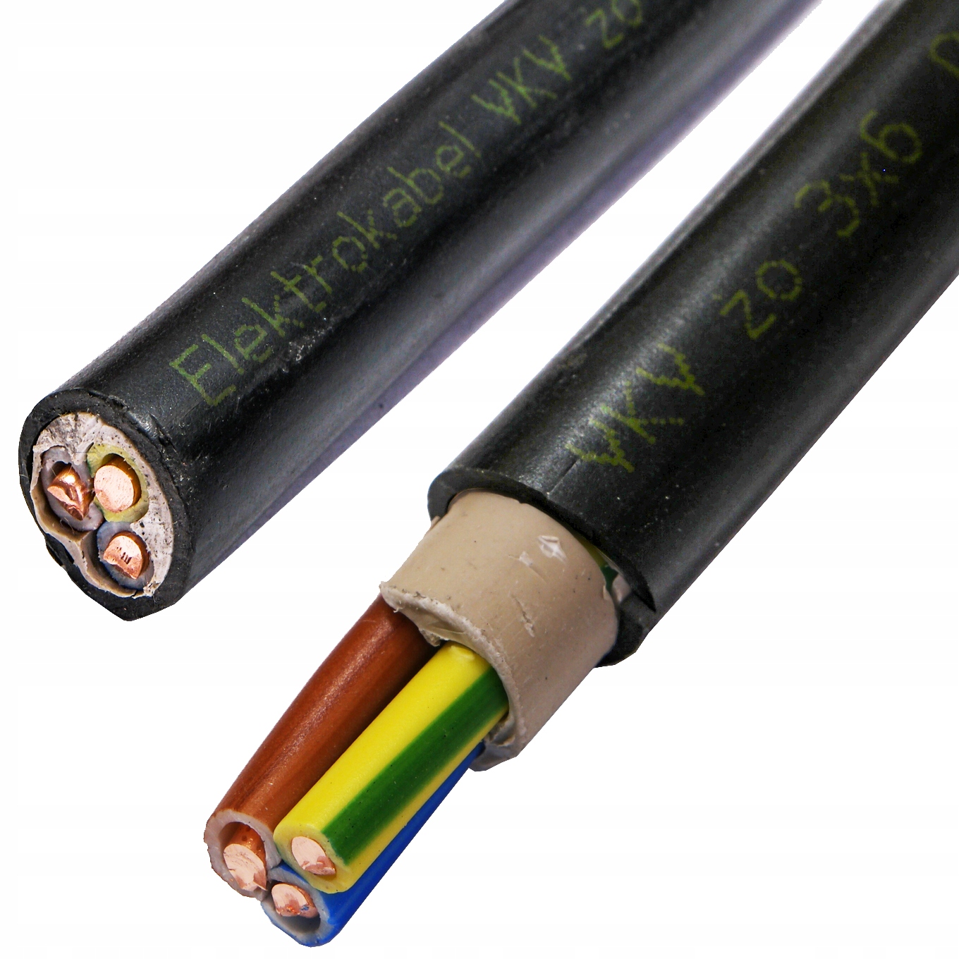 

kabel przewód Yky 3x6 mm 1KV ziemny zewnętrzny Uv