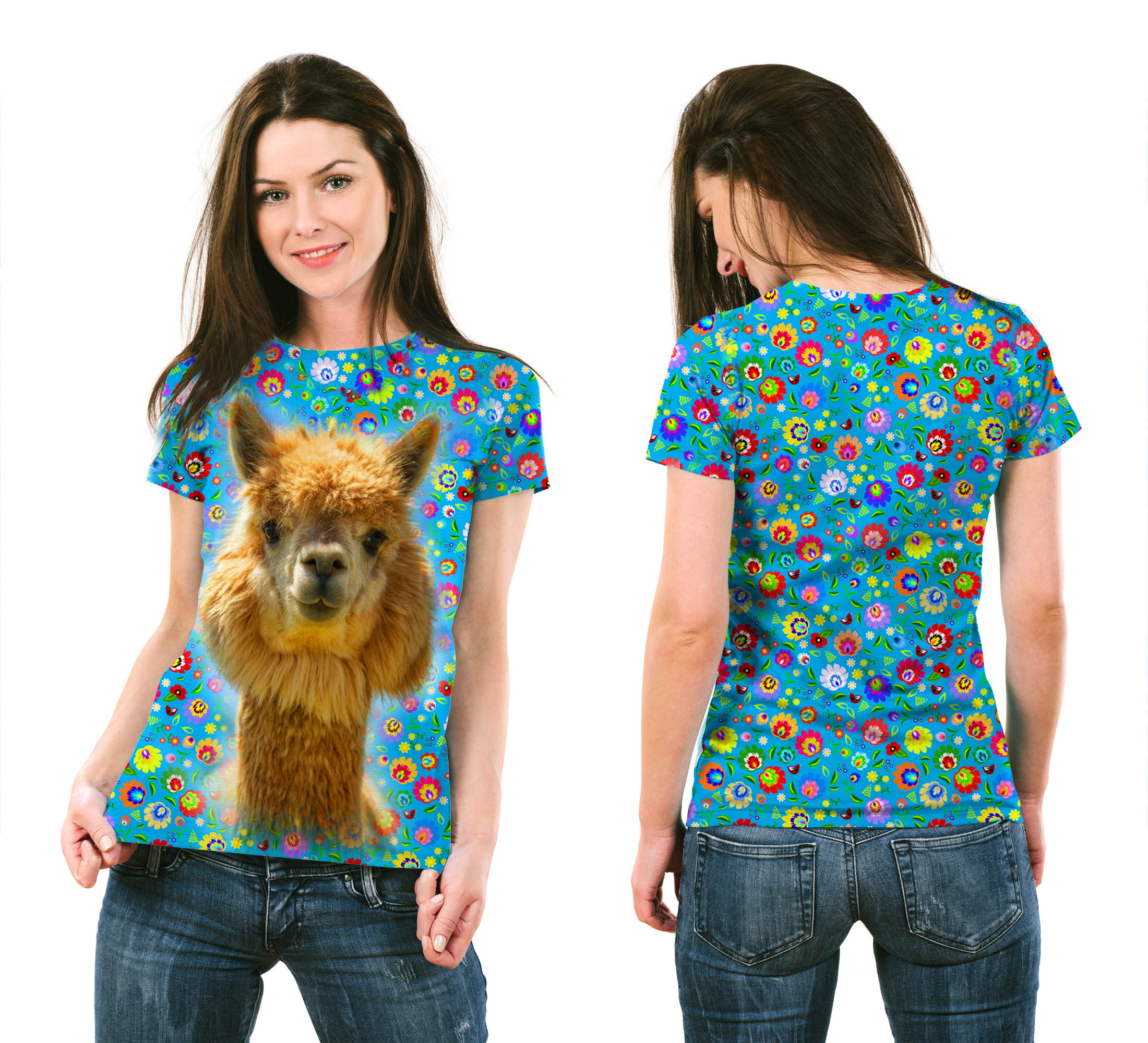 

Koszulka 3D Fullprint Łowicka Lama XXL T-shirt