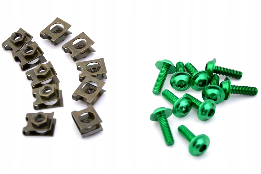 Śruby + Blaszki M6 GREEN (10 SZT)
