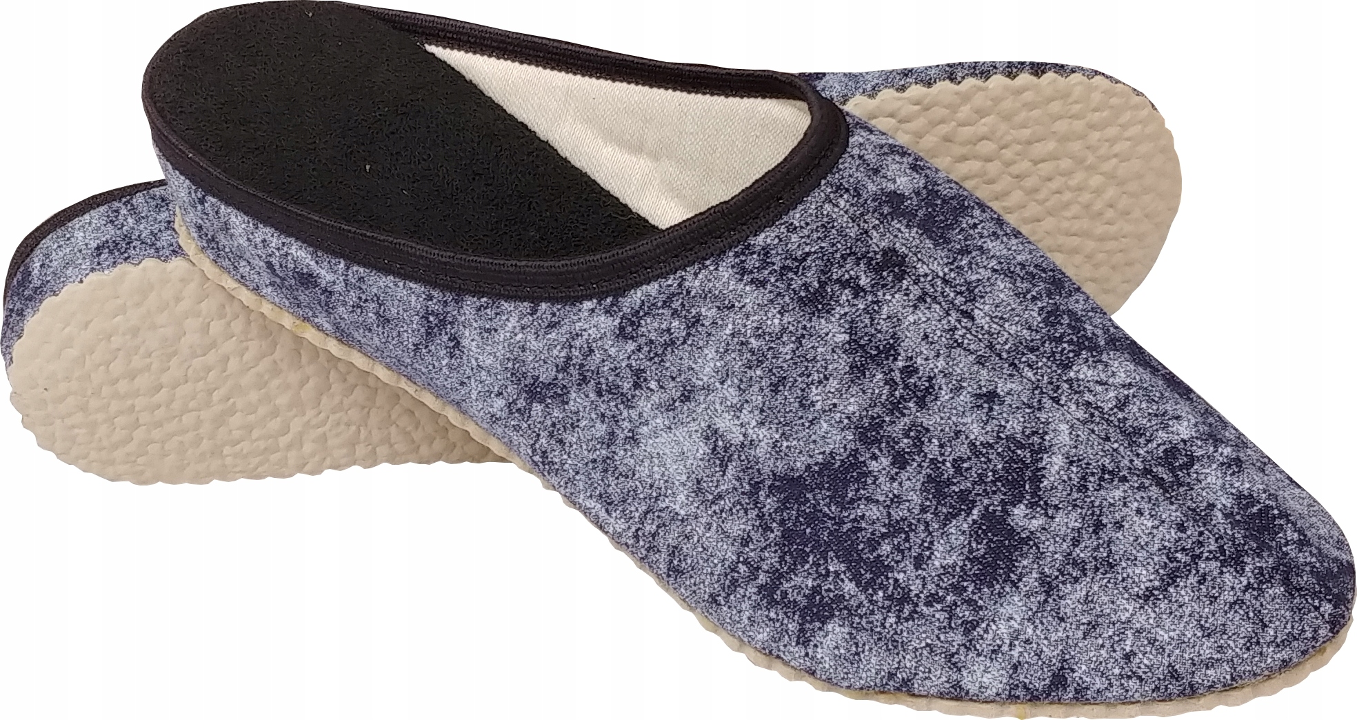 Kapcie damskie klapki pantofle na koturnie dżins 8134078902 - Allegro.pl