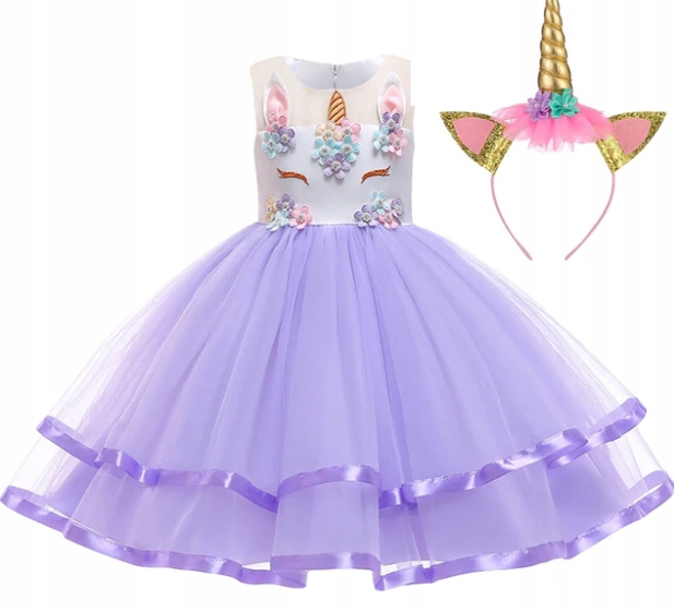 ELEGANCKA SUKIENKA WIZYTOWA JEDNOROŻEC WESELE