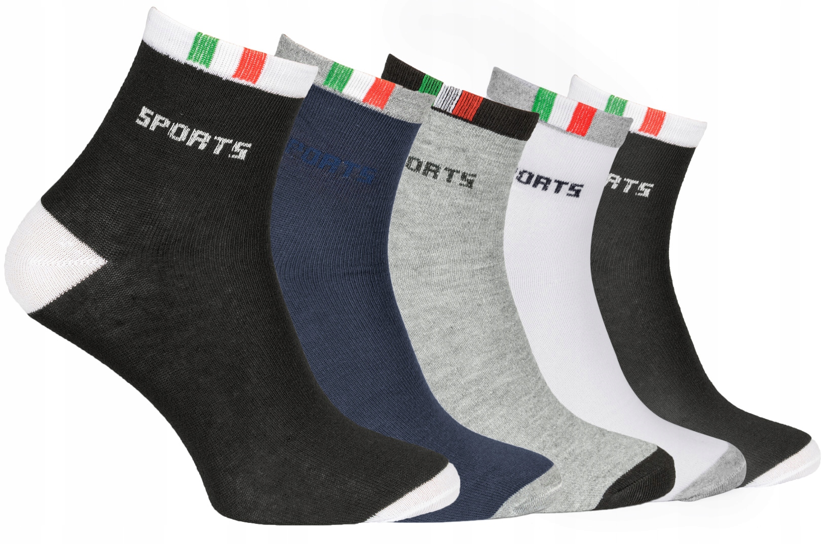 

5 x Skarpety Sportowe Męskie Bawełniane D614 43-46