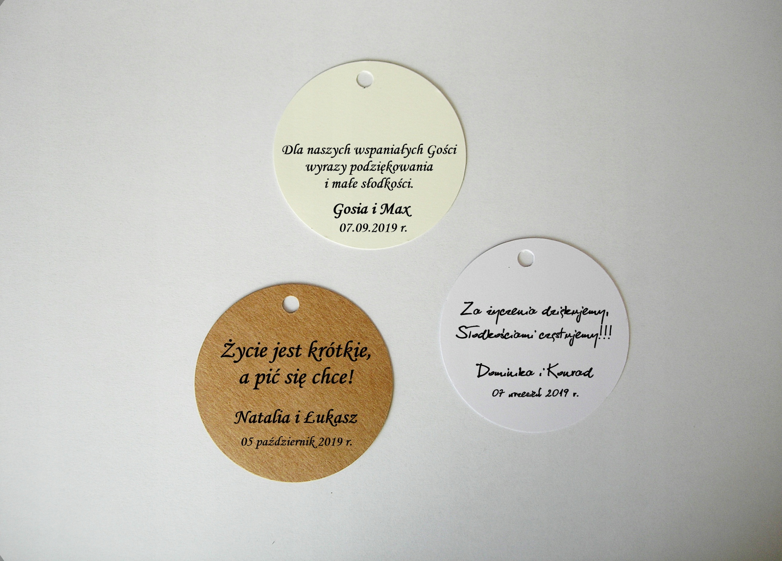 

Bileciki karteczka do podziękowań dla gości 10 szt