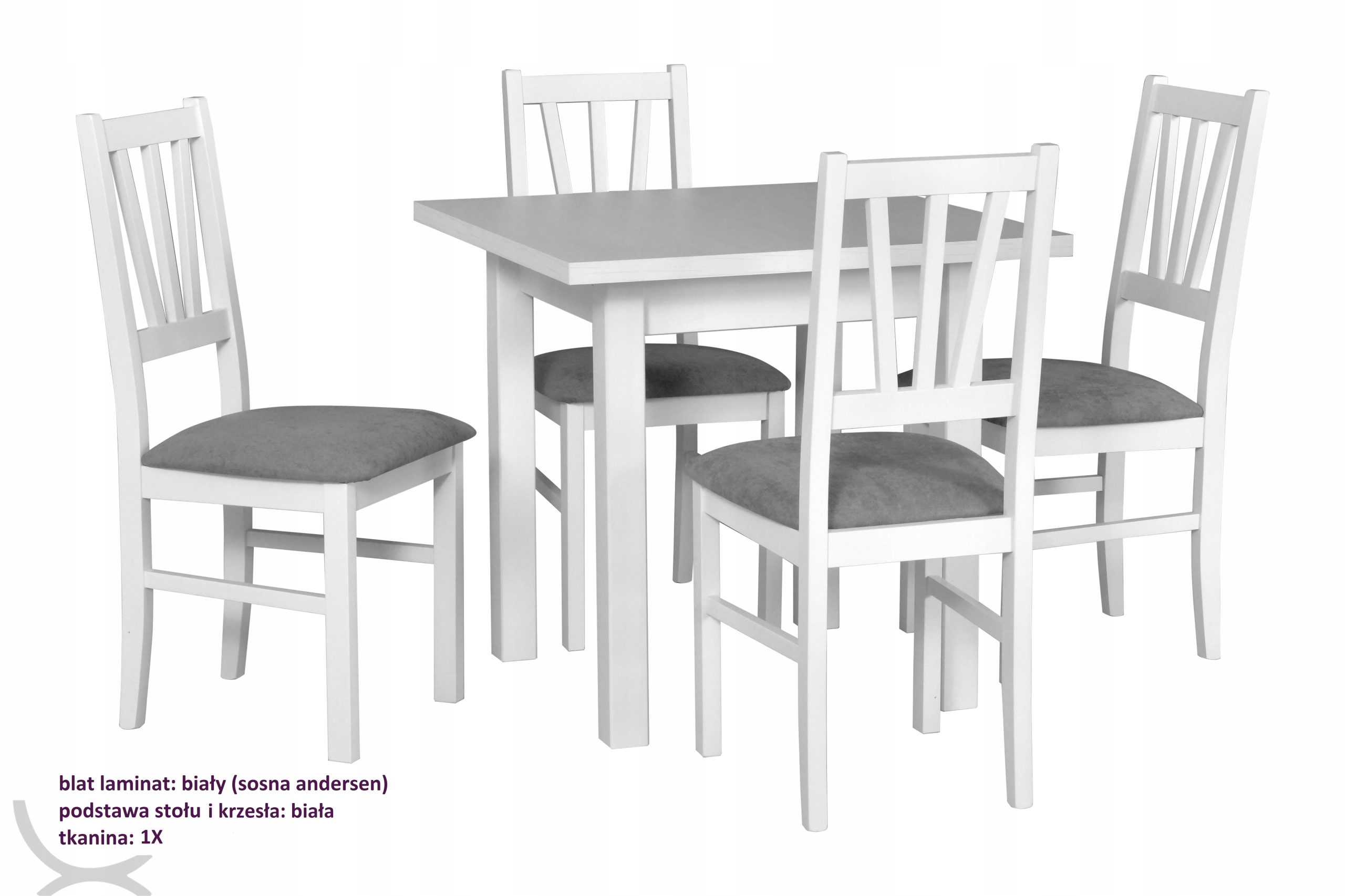 ZESTAW DO KUCHNI INEZ STÓŁ 80x80/110 i 4 KRZESŁA Marka Silla Meble