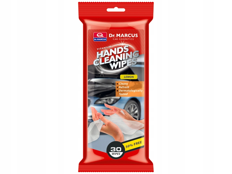 CHUSTECZKI ŚCIERKI DO CZYSZCZENIA RĄK 30szt LEMON