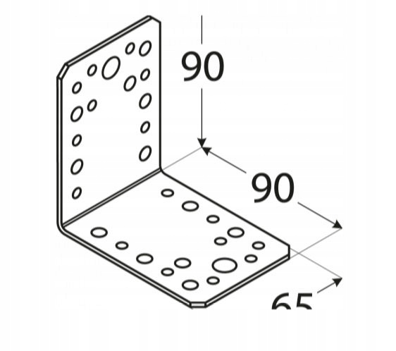 KĄTOWNIK ŁĄCZNIKOWY CIESIELSKI 90x90x65 10 szt Marka inna