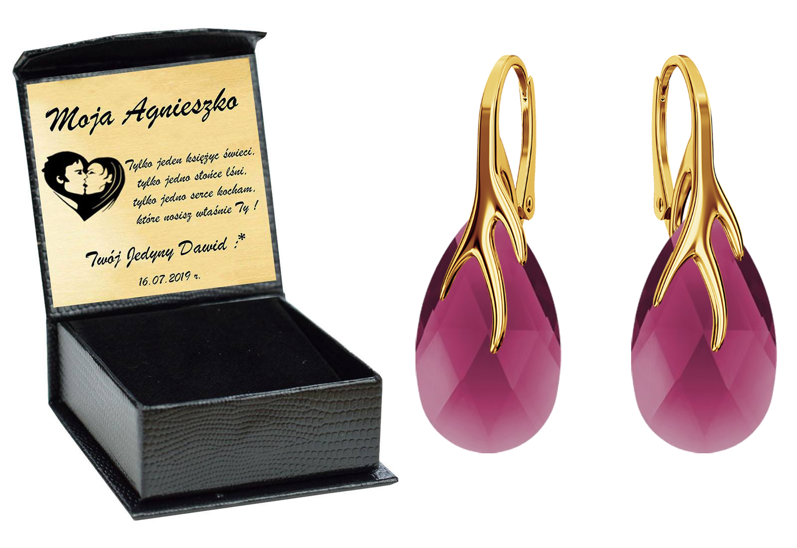 

Złote Drapieżne Kolczyki Swarovski Srebro 925 Ruby