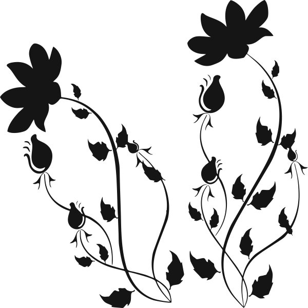 

Naklejka na ścianę ścienna Kwiaty ornament 35 cm