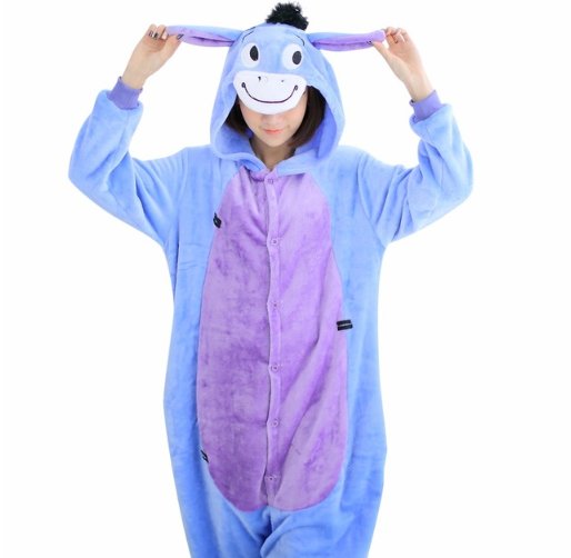 PIŻAMA ZWIERZĘTA JEDNOCZĘŚCIOWA OSIOŁEK KŁAPOUCHY